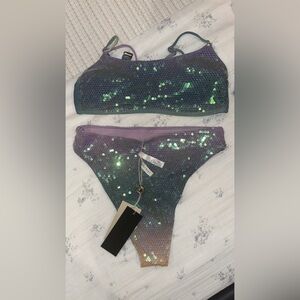 Gianni Bini Iridescent Sequin Bikini